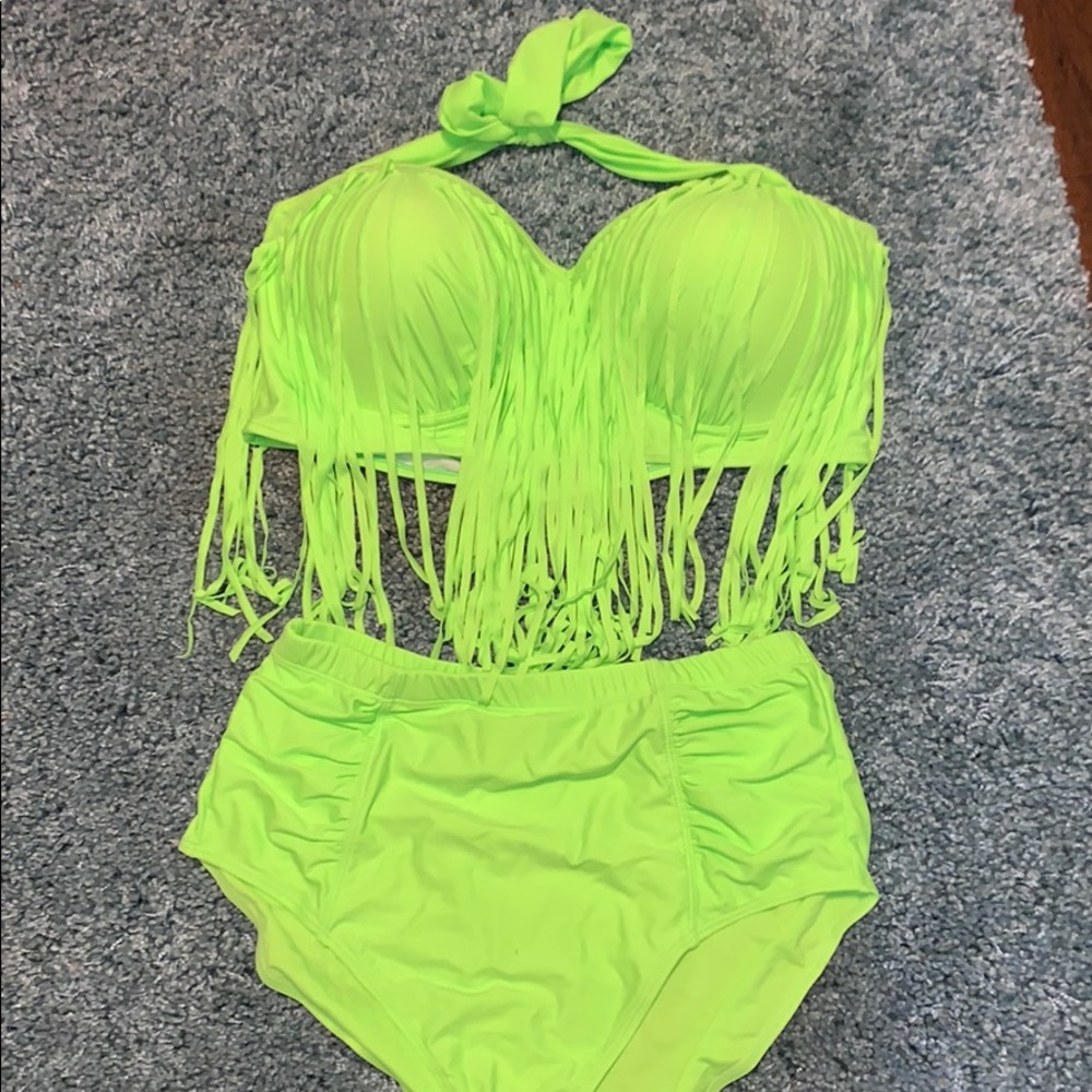 💚💛💚Neon Fringe Swimsuit💚💛💚